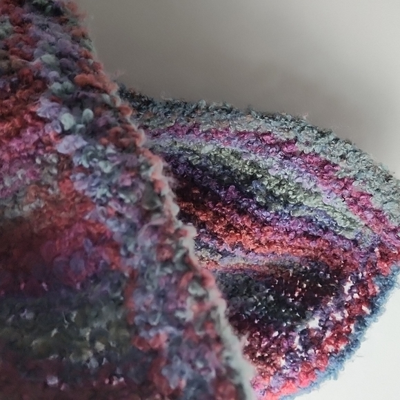 Handmade Rainbow Boucle Knit Poncho - Picture 3 of 4